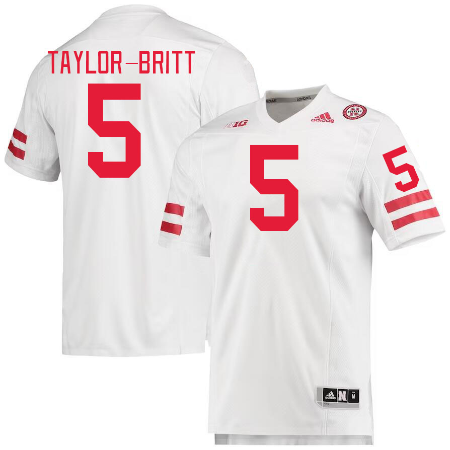 #5 Cam Taylor-Britt Nebraska Cornhuskers Jerseys Football Stitched-White